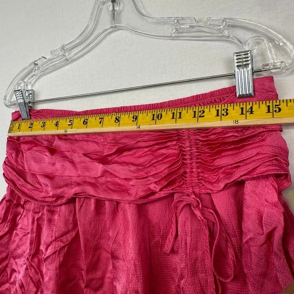 Aerie Mini Skirt Pink Women's L Viscose Ruched Drawstring